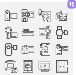 Simple set of logs related lineal icons.