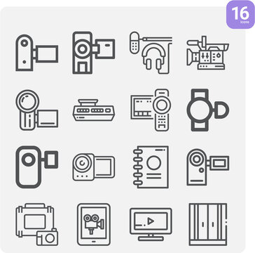 Simple set of logs related lineal icons.