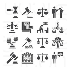 Obraz premium 16 pack of judging filled web icons set