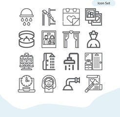 Simple set of invite related lineal icons.