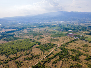 Aerial view of Petrich valley, Bulgaria