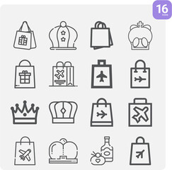 Fototapeta premium Simple set of marines related lineal icons.