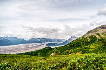 Fototapeta na wymiar Hike to Bonanza mine, Wrangell-St. Ellias national park, Alaska, USA.