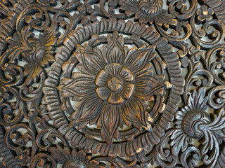 An intricate wood carving