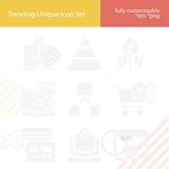 Simple set of increase related filled icons.