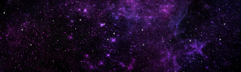Star field background banner . Glow swirls night sky. Banner