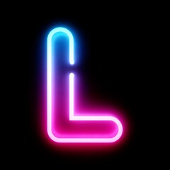 3D Rendering Bleu and Pink Neon Lights Font on dark background