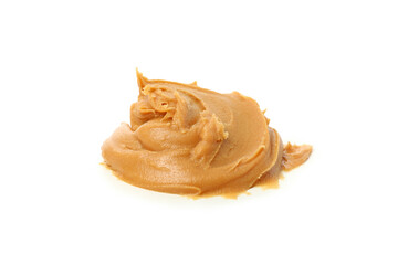 Tasty peanut butter isolated on white background