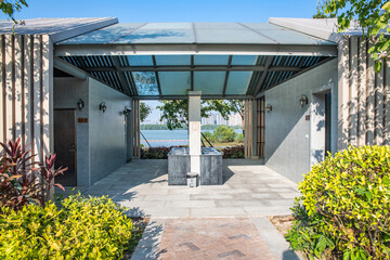 Public toilets in Jianbinjiang Park, Lingshan Island, Nansha, Guangzhou, China