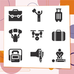 Simple set of 9 icons related to rebels © Nana