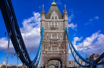 Fototapeta na wymiar A tower of the Tower Bridge