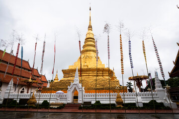 Golden pagoda of temples in Thailand