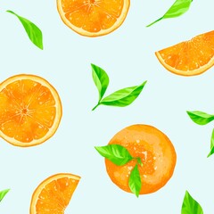 瑞々しいオレンジのイラスト