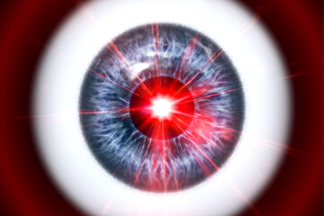 eye ball iris with laser light