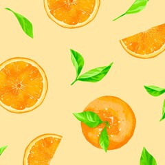 瑞々しいオレンジのイラスト