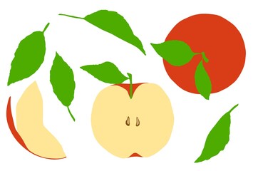 いろんな形のりんごのイラスト