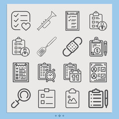 Simple set of leaning related lineal icons.