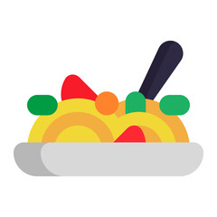 spaghetti icon with flat style. Suitable for website design, logo, app and ui.