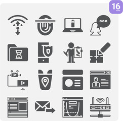 Simple set of message related filled icons.