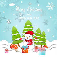  Christmas and happy new year vector Illustration on color background.