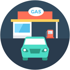 
Gas Station Vector Icon
