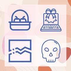 Simple set of bones related lineal icons