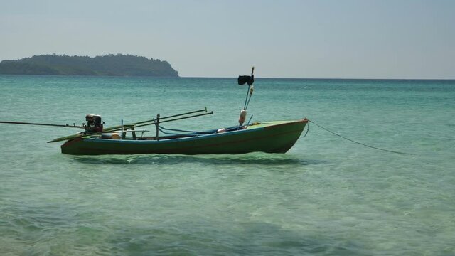 fisherman boat on a beautiful beach in Thailand