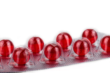 Blister with pills isolated on white background