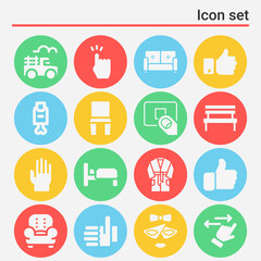 16 pack of showing  filled web icons set