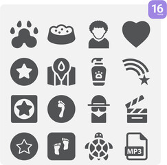 Simple set of loved related filled icons.