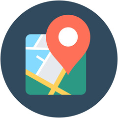 

Online Map Vector Icon
