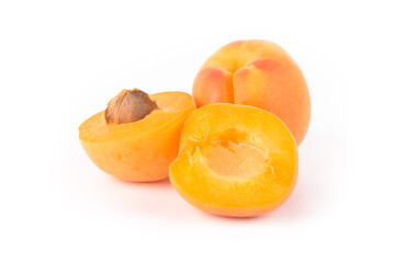 Ripe apricots on light background