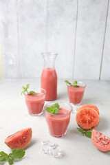 Jus jambu biji. Guava Juice in a glass