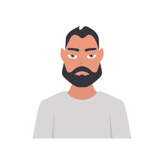 Avatar of a man with a beard. Guy with a beard in a flat style. Vector.