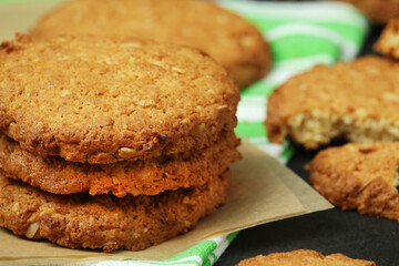 Fresh-baked cookies ready in the table