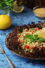 Traditional Levantine vegetarian salad tabbouleh