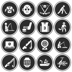 16 pack of nets  filled web icons set