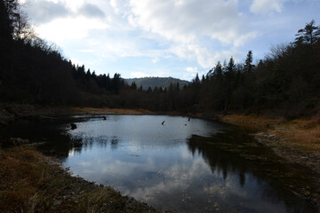 Suluklu Lake is in the district of Bolu in Turkey. ( Autumn lake view ) Camping area available.