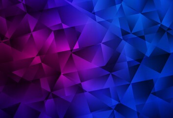 Fototapeta premium Dark Pink, Blue vector polygon abstract backdrop.