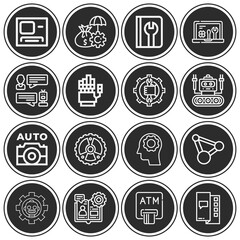 16 pack of automatic  lineal web icons set