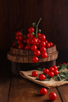 Selective focus tomat ceri or cherry tomato. Blurry image.