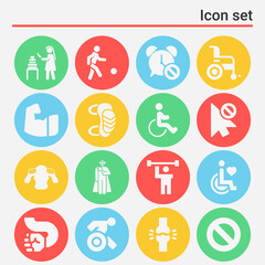 16 pack of elbow  filled web icons set