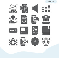 Simple set of efficient related filled icons.