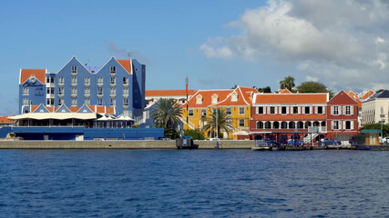 Naklejka premium Willemstad, Curacao Dutch Antilles - November 2019: View on Otrobanda from the St. Anna Bay