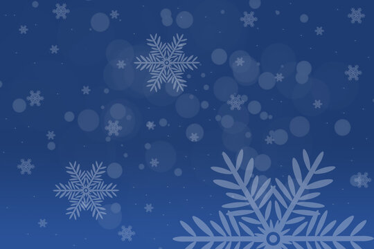 Dunkelblauer Hintergrund mit blauen Schneeflocken oder Weihnachtssternen