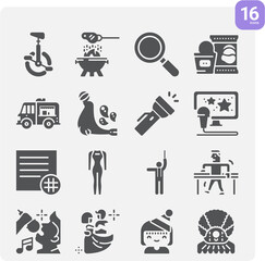 Simple set of coagulation related filled icons.