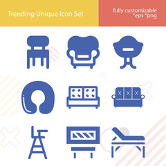 Simple set of viewing related filled icons.