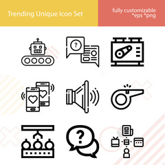 Simple set of human action related lineal icons.