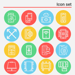 16 pack of actors  lineal web icons set