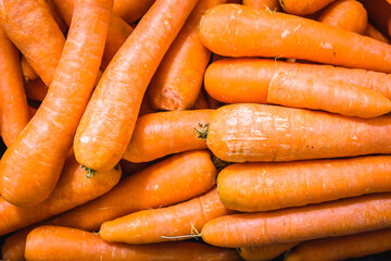 Bunch of carrots at the market